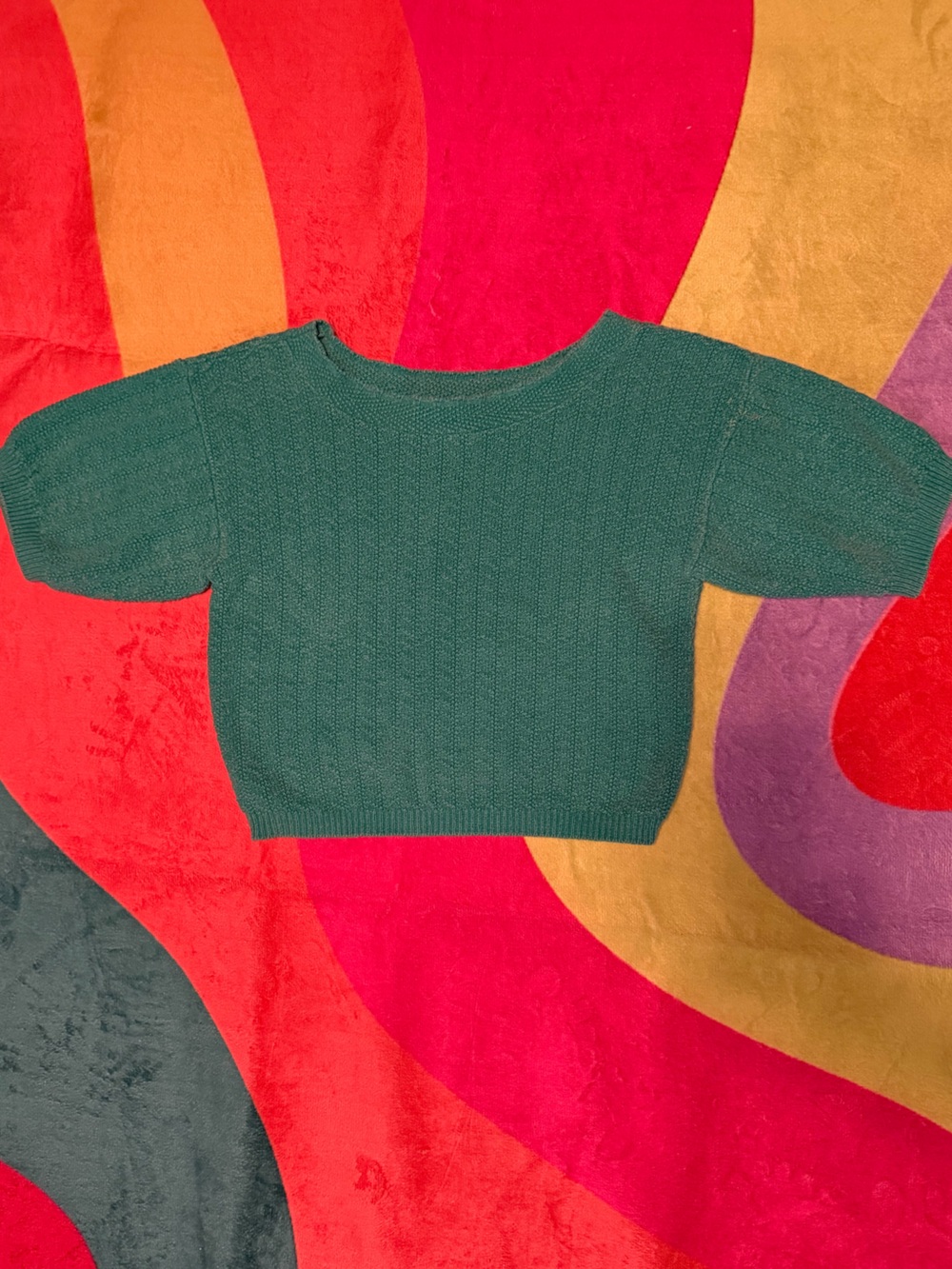Vintage Green Knit Sweater Top